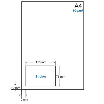 A4 Papier met 1 etiket - WS4901A