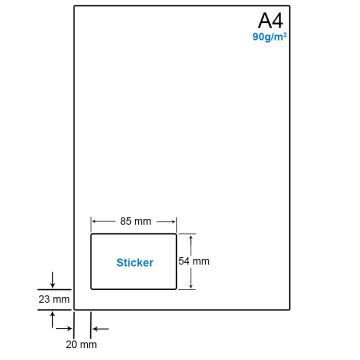 A4 Papier met 1 etiket - WS4901B