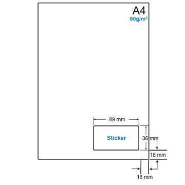 A4 Papier met 1 etiket - WS4901E