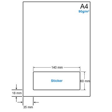 A4 Papier met 1 etiket - WS4901M