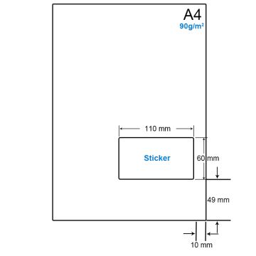 A4 Papier met 1 etiket - WS4901R