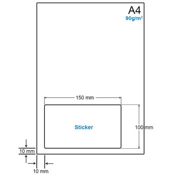 A4 Papier met 1 sticker - LW4901T
