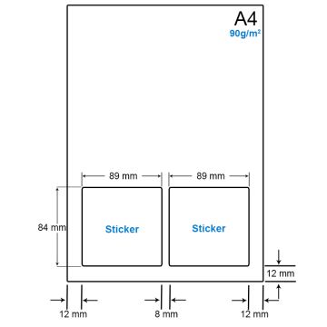 A4 Papier met 2 etiketten - WS4902A