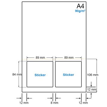 A4 Papier met 2 etiketten - WS4902AP