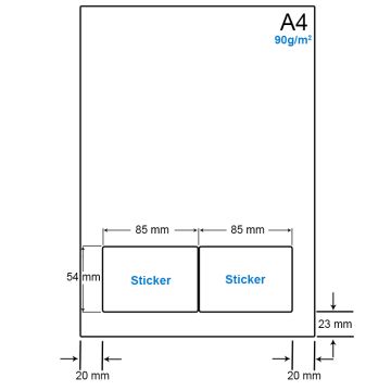 A4 Papier met 2 etiketten - WS4902C