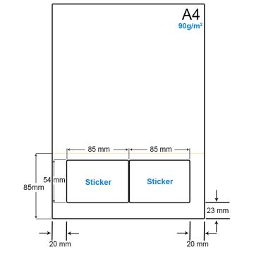 A4 Papier met 2 etiketten - WS4902CP